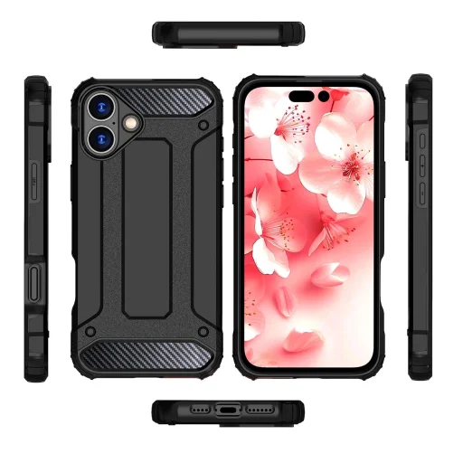 Hybrid Armor iPhone 16 Plus tok - Fekete - 4
