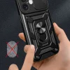 Hybrid Armor Camshield iPhone 16 Plus tok kameravédelemmel és állvánnyal - Fekete tok thumbnail