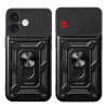 Hybrid Armor Camshield iPhone 16 Plus tok kameravédelemmel és állvánnyal - Fekete tok thumbnail