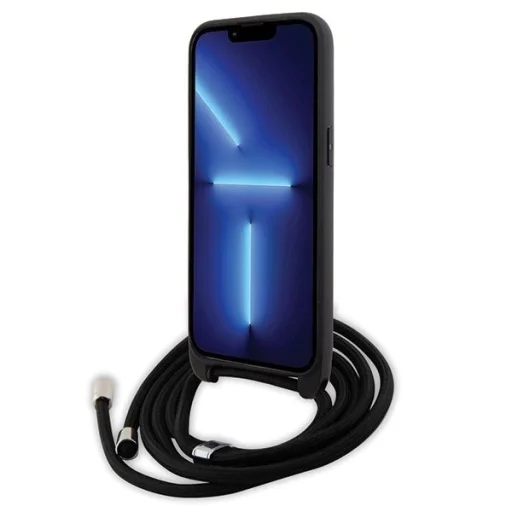  iPhone 15 Pro Max Fekete Karl Lagerfeld Crossbody Saffiano Fém Embléma Karl & Choupette Tok - 4