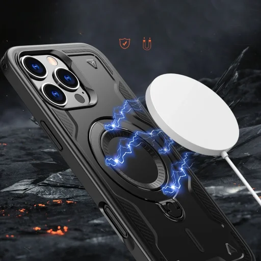 Hybrid Armor Trendy tok MagSafe funkcióval iPhone 16 Pro - Fekete - 4