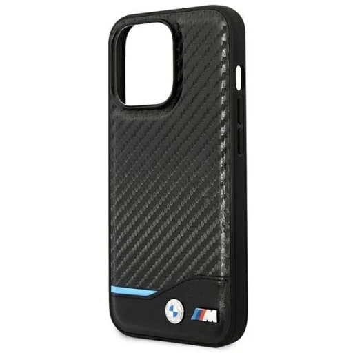  iPhone 14 Pro 6.1" Fekete / Fekete BMW BMHCP14L22NBCK Bőr Karbon Tok - 6