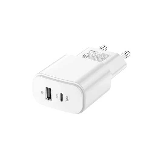 Forever TC-01-20AC PD QC töltő 1x USB-C 1x USB 20W fehér - 3