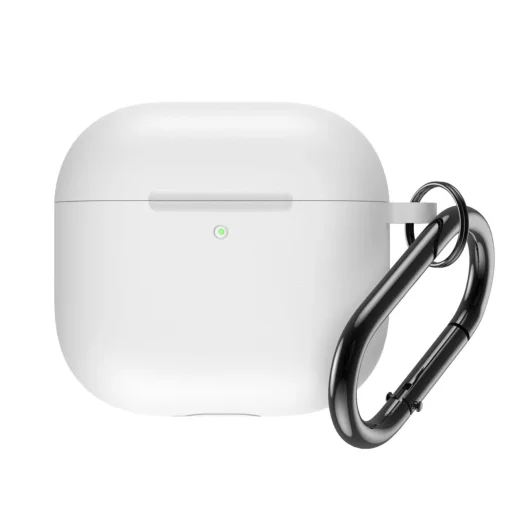Airpods 4 Szilikon Tok Karabinerrel - Fehér - 1
