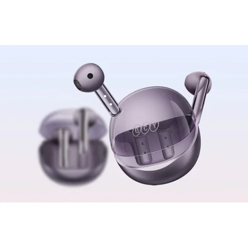 Fülhallgató TWS QCY AilyBuds Clear T32 (lila) - 5