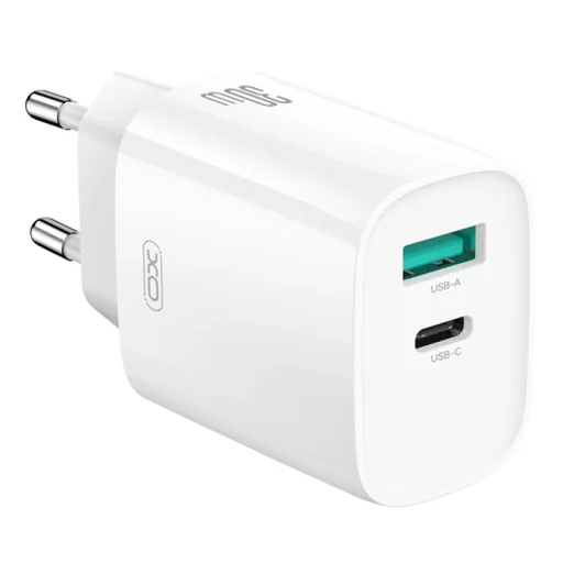 Fali töltő XO CE30, 30W, 1x USB-C, 1x USB-A - 1