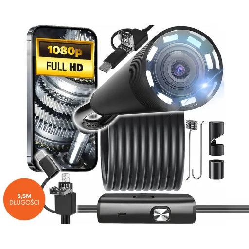 Endoszkóp kamera 3.5m lencse 8/7/5.5mm USB-C/Micro-USB LTC - 1