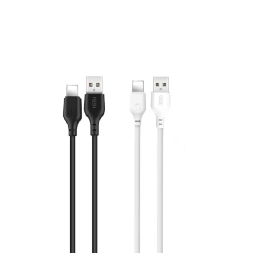XO kábel NB103 USB - Lightning 1,0 m 2,1A fekete 30 db / fehér 20 db készlet - 2