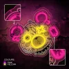 Neon MŰVÉSZET LED PUNK MEDVE rózsaszín-sárga FLA01 Örök Fény - 5