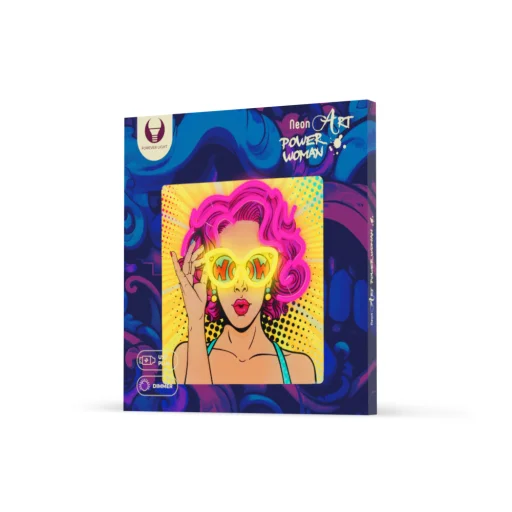 Neon ART LED POWER WOMAN sárga-lila FLA02 Forever Light - 9