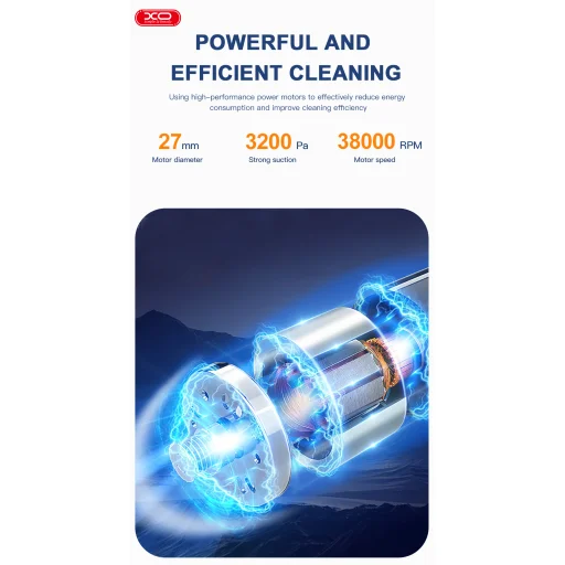 Autós porszívó XO CZ007 fehér vezeték nélküli 3200pa - 9