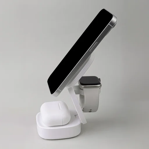 Maxlife MXWC-06 mágneses vezeték nélküli töltő 15W fehér 3 az 1-ben MagSafe - 6