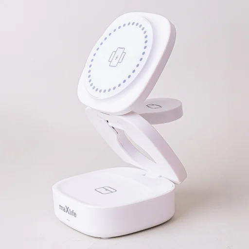 Maxlife MXWC-06 mágneses vezeték nélküli töltő 15W fehér 3 az 1-ben MagSafe - 8