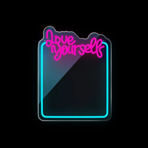 Neon MIRROR LED LOVE YOURSELF türkiz rózsaszín FMNE01 Forever Light - 3