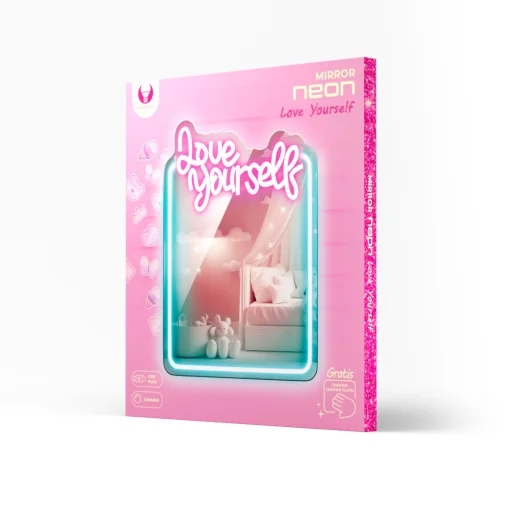 Neon MIRROR LED LOVE YOURSELF türkiz rózsaszín FMNE01 Forever Light - 10
