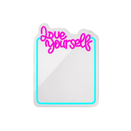 Neon MIRROR LED LOVE YOURSELF türkiz rózsaszín FMNE01 Forever Light - 1