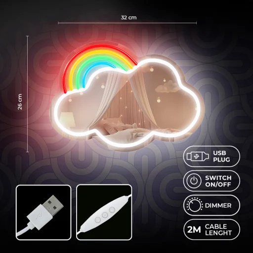 Neon MIRROR LED CLOUD multicolor FMNE05 Forever Light - 5