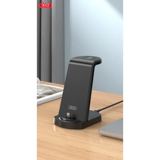 XO WX035 töltőállomás Lightning csatlakozóval 15W fekete 3 az 1-ben - 8