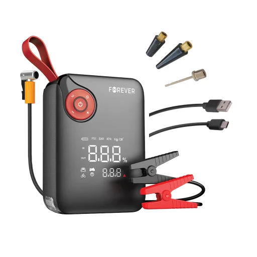 Forever jump starter 4in1 JS-400 7200mAh fekete-piros - 1