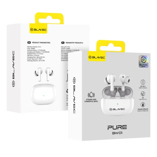 Blavec Bluetooth TWS fülhallgató BW01 Pure (BW01-W) fehér - 2
