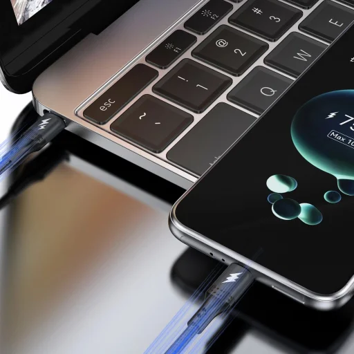 Dudao L3CC USB-C - USB-C 60W 1.2m Fonott Kábel - Fekete - 4