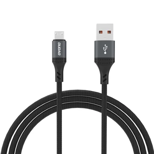 Dudao L3SM USB-A - MicroUSB 3A 1.2m Fonott Kábel - Fekete Tok - 1