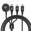 Apple Watch Dudao A12Max+ PD 100W 3 az 1-ben Töltőkábel: USB-C Lightning 1.2m - Fekete thumbnail