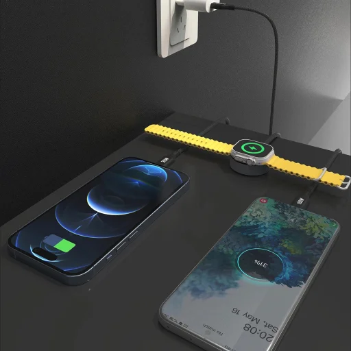 Apple Watch Dudao A12Max+ PD 100W 3 az 1-ben Töltőkábel: USB-C Lightning 1.2m - Fekete - 7