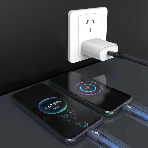 Dudao L3F 2in1 Kábel 100W 1.2m 2 x USB-C - Fekete - 6