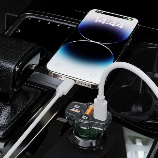 Dudao R78 78W autós töltő USB-C PD / 2xUSB-A QC - fekete tok - 7