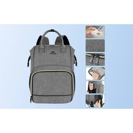 Matein 1368 Szürke, 15,6'' Laptop és Ebéd Hátizsák USB - 6