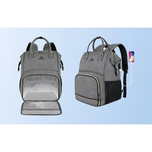 Matein 1368 Szürke, 15,6'' Laptop és Ebéd Hátizsák USB - 7