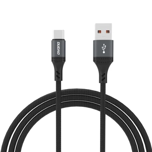 Dudao L3ST USB-A - USB-C 5A Kábel 1.2m Fonott - Fekete - 1