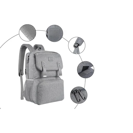 Lunch / Laptop hátizsák 15.6'' Matein 1161 Szürke USB - 8