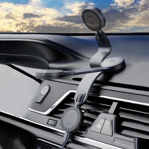 Dudao F21 Pro 15W MagSafe vezeték nélküli autós töltő - Fekete - 6