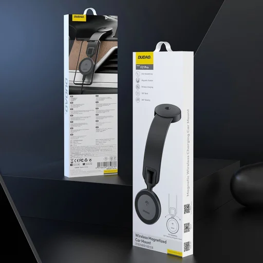 Dudao F21 Pro 15W MagSafe vezeték nélküli autós töltő - Fekete - 7