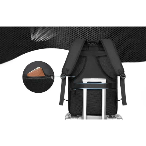 Laptop utazó hátizsák 17.3" Matein 1197 Fekete - 4