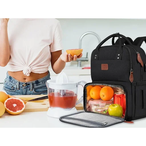 Laptop hátizsák / ebéd táska 15,6'' Matein 1162 USB fekete - 4