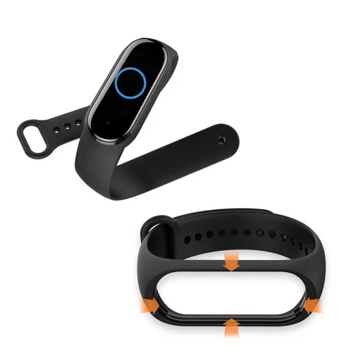 Szilikon szíj XIAOMI Mi Band 5 / 6 / 7 rózsaszín (06) - 3