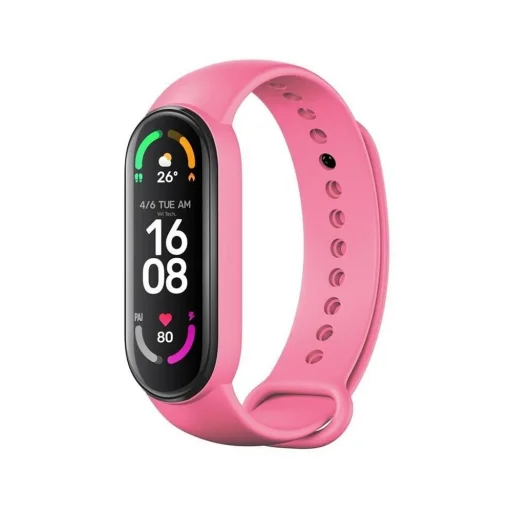 Szilikon szíj XIAOMI Mi Band 5 / 6 / 7 rózsaszín (06) - 1
