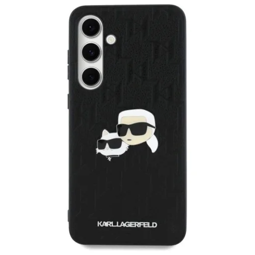 Karl Lagerfeld KLHCS24FEPGKLKCPK Samsung Galaxy S24 FE fekete/fekete kemény tok Monogram Karl&Choupette fej jelvény tok - 3