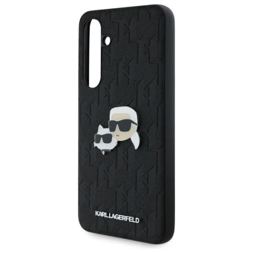 Karl Lagerfeld KLHCS24FEPGKLKCPK Samsung Galaxy S24 FE fekete/fekete kemény tok Monogram Karl&Choupette fej jelvény tok - 6