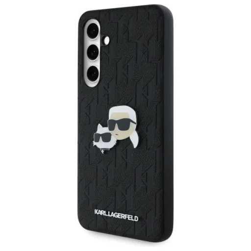 Karl Lagerfeld KLHCS24FEPGKLKCPK Samsung Galaxy S24 FE fekete/fekete kemény tok Monogram Karl&Choupette fej jelvény tok - 2