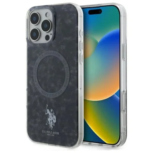 US Polo IML Ring MagSafe tok iPhone 16 Pro Max - Fekete - 1