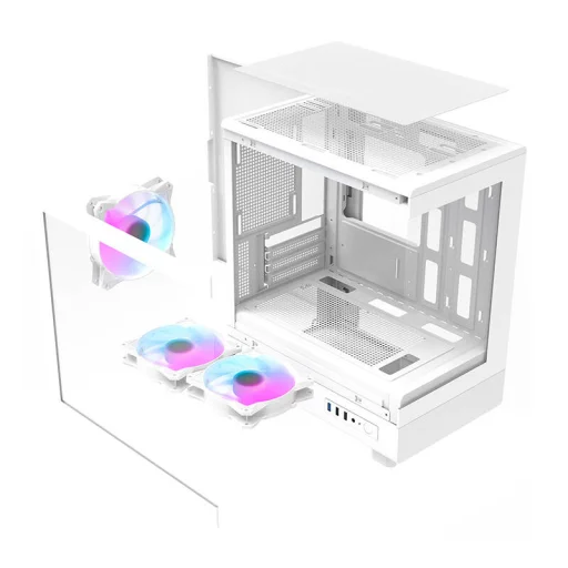 Darkflash Számítógép Ház DB330M + 3 aRGB ventilátor (fehér) - 10