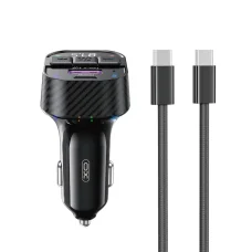 XO transmitter FM BCC17 Bluetooth MP3 autós töltő 30W fekete + USB-C - USB-C kábel