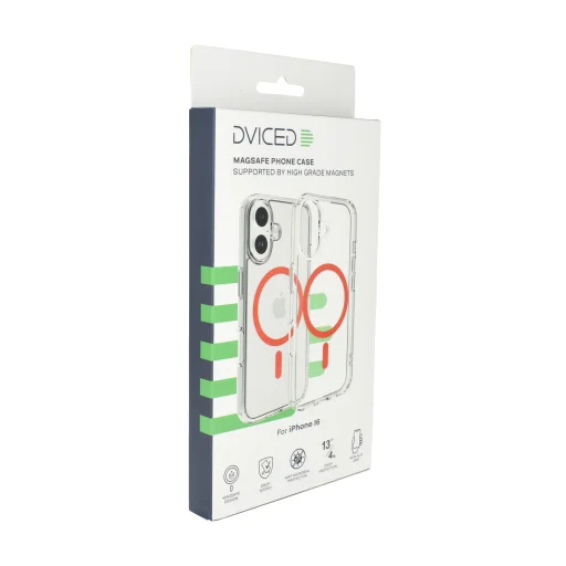  Dviced Magsafe iPhone 16 átlátszó tok - Piros - 2