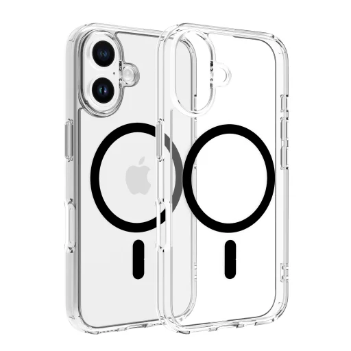  Dviced Magsafe iPhone 16 átlátszó tok - Fekete tok - 1