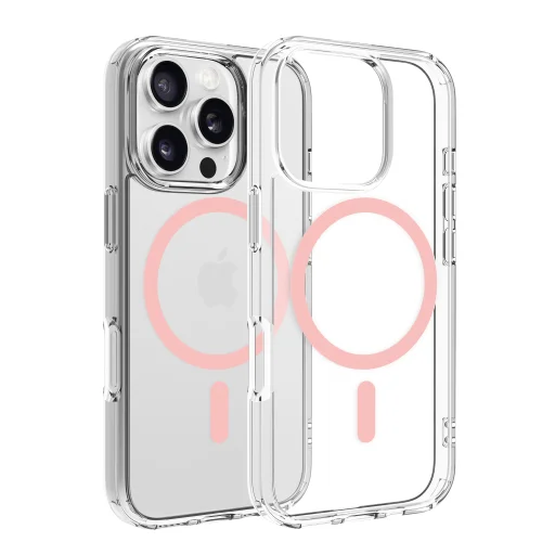 Dviced Magsafe iPhone 16 Pro átlátszó tok - Rózsaszín - 1