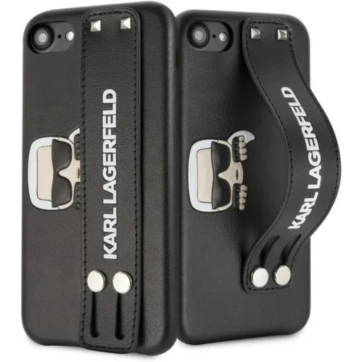 iPhone 7/8/SE 2020 fekete tok Karl Lagerfeld dombornyomott pánttal (KLHCI8HA2BK) - 1